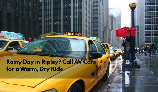 AV Cars taxi in rainy Ripley